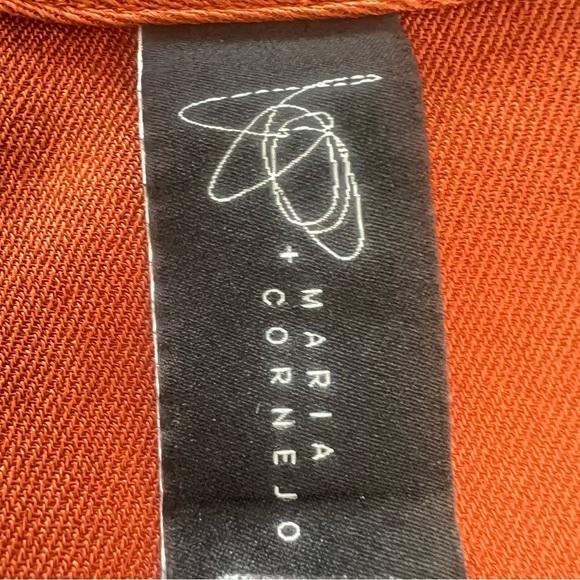Maria Cornejo Dress Size 4 Burnt Orange Drop Waist Pockets - Picture 5 of 12